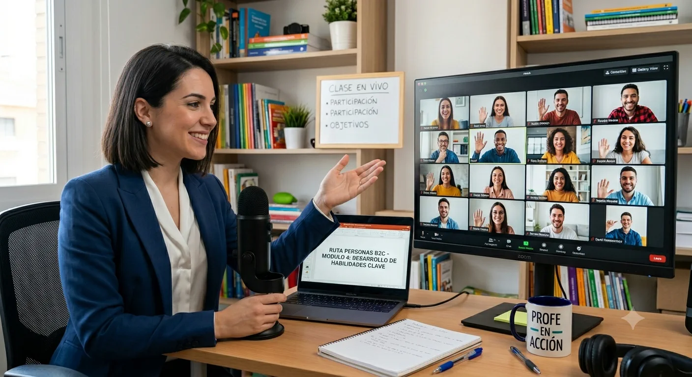 Clase de idiomas en vivo por videollamada